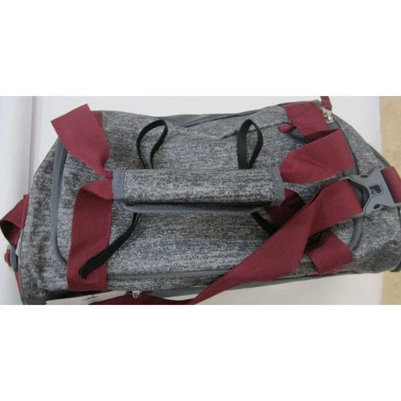 Adidas Squad III Grey Duffel Bag Jersey Onix/Noble MaroonB161 - Brand New!